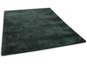 4251619679385 - Hochflor-Teppich TOM TAILOR HOME Shaggy Teppich Cozy Teppiche Gr B L 65 cm x 135 cm 25 mm 1 St grün (dunkelgrün) Esszimmerteppiche Uni Farben auch in Pastell ideal im Wohnzimmer & Schlafzimmer