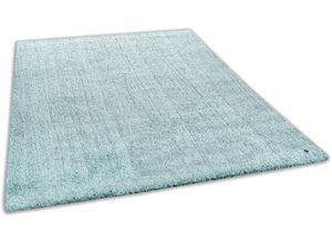 4251619679552 - Hochflor-Teppich TOM TAILOR HOME Shaggy Teppich Cozy Teppiche Gr B L 140 cm x 200 cm 25 mm 1 St grün (mint) Esszimmerteppiche Uni Farben auch in Pastell ideal im Wohnzimmer & Schlafzimmer