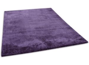 4251619680268 - Hochflor-Teppich TOM TAILOR HOME Shaggy Teppich Cozy Teppiche Gr B L 65 cm x 135 cm 25 mm 1 St lila Esszimmerteppiche Uni Farben auch in Pastell ideal im Wohnzimmer & Schlafzimmer