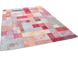 4251619683993 - Teppich GINO FALCONE Cosima-112 Teppiche Gr B L 80 cm x 160 cm 3 mm 1 St bunt Esszimmerteppiche Flachgewebe mit Chenillegarn modernes Patchwork-Design Ornamente