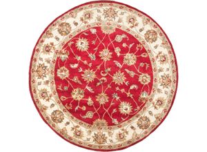 4251619699963 - Wollteppich THEKO Royal Ziegler 503 Teppiche Gr Ø 100 cm 14 mm 1 St rot Orientalische Muster reine Wolle handgetuftet Orient-Optik