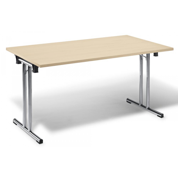 4251635604316 - Klapptisch 259728 72cm (H) 140x70cm (BxT) rechteckig ahorn   chrom 4251635604316 Deskin