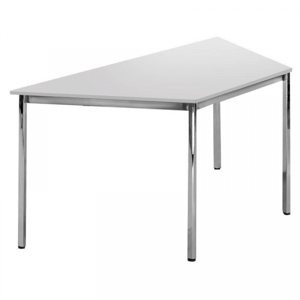 4251635611802 - Besprechungstisch 248697 72cm (H) 160x80cm (BxT) 3 Personen Trapezform lichtgrau   chrom 4251635611802 Deskin