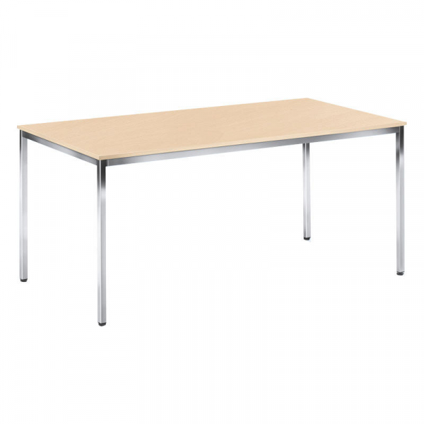 4251635615473 - Besprechungstisch 248693 72cm (H) 160x80cm (BxT) 6 Personen rechteckig ahorn   chrom 4251635615473 Deskin