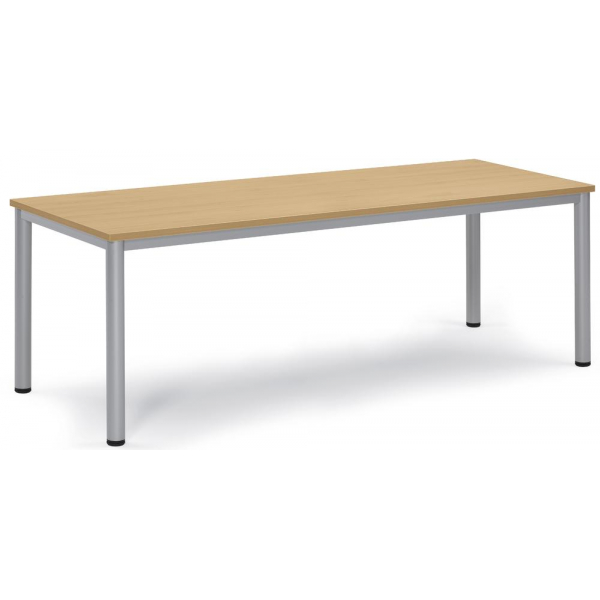 4251635616326 - Besprechungstisch 259707 72cm (H) 200x80cm (BxT) 8 Personen rechteckig buche   silber 4251635616326 Deskin