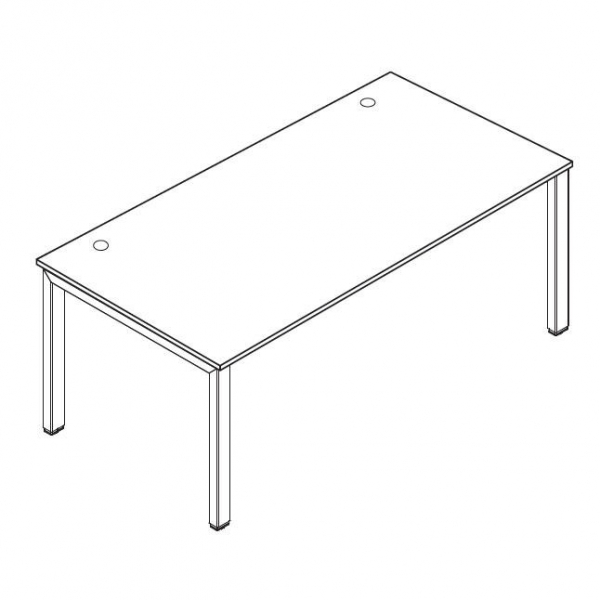 4251635617637 - Schreibtisch 258555 manuell höhenverstellbar  1600mmx800mm (BxT) rechteckig weiß   Alusilber RAL 9006 4251635617637 DESKIN