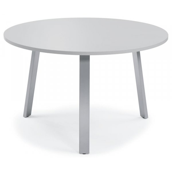 4251635640420 - Konferenztisch DESKIN RIO 735cm (H) 150x150cm (BxT) 7 Personen rund lichtgrau   silber 4251635640420 Deskin