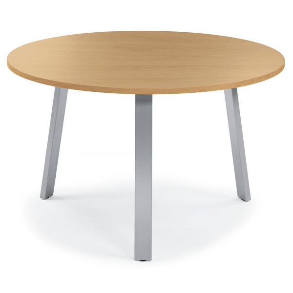 4251635641519 - Konferenztisch DESKIN RIO 735cm (H) 120x120cm (BxT) 6 Personen rund buche   silber 4251635641519 Deskin