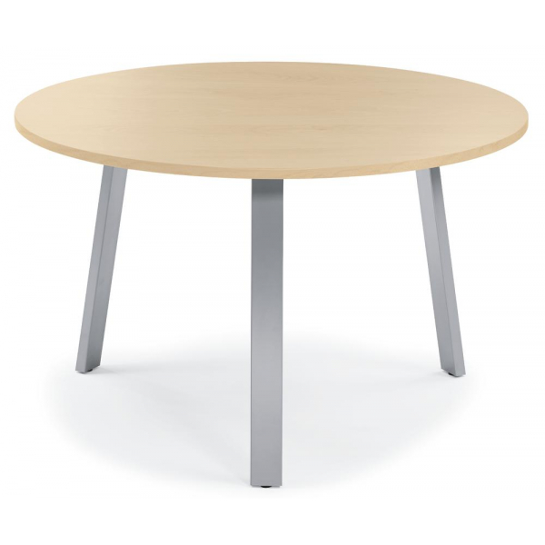 4251635642233 - Konferenztisch DESKIN RIO 735cm (H) 100x100cm (BxT) 5 Personen rund ahorn   silber 4251635642233 Deskin