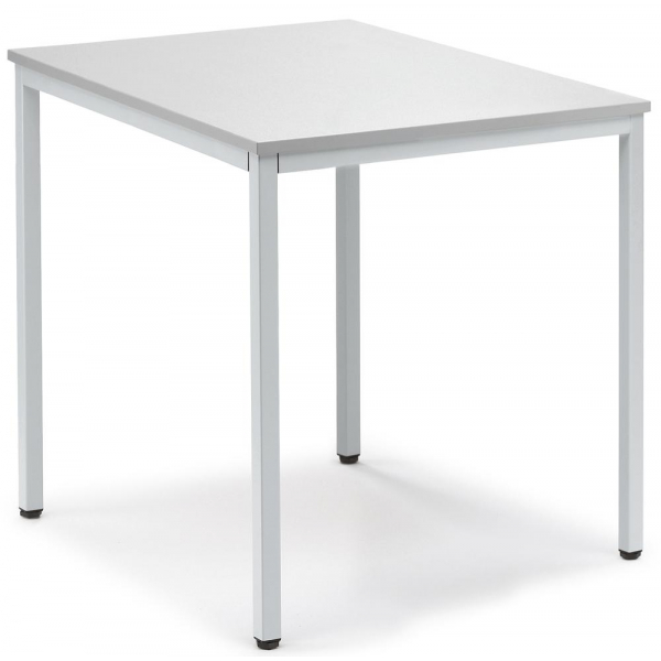 4251635650726 - Besprechungstisch 283481 65-85cm (H) 80x70cm (BxT) 4 Personen rechteckig lichtgrau   silber 4251635650726 Deskin