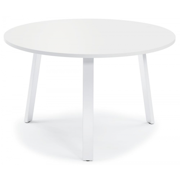 4251635651648 - Konferenztisch DESKIN RIO 735cm (H) 120x120cm (BxT) 6 Personen rund weiß   weiß 4251635651648 Deskin