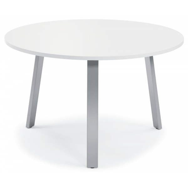 4251635652416 - Konferenztisch DESKIN RIO 735cm (H) 150x150cm (BxT) 7 Personen rund weiß   silber 4251635652416 Deskin