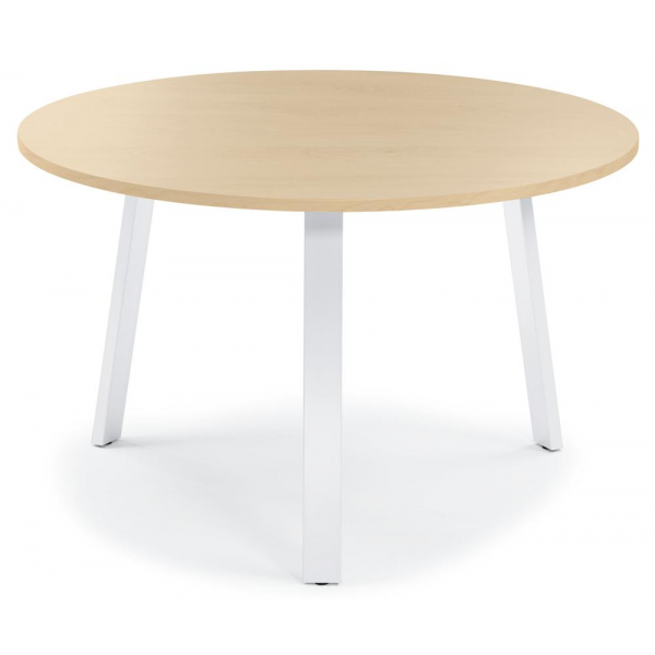 4251635658203 - Konferenztisch DESKIN RIO 735cm (H) 100x100cm (BxT) 5 Personen rund ahorn   weiß 4251635658203 Deskin