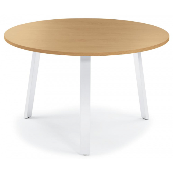 4251635676849 - Konferenztisch DESKIN RIO 735cm (H) 100x100cm (BxT) 5 Personen rund buche   weiß 4251635676849 Deskin