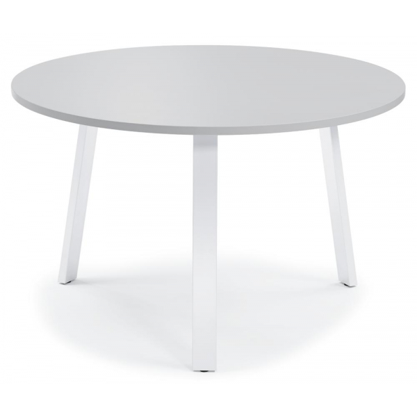 4251635682543 - Konferenztisch DESKIN RIO 735cm (H) 120x120cm (BxT) 6 Personen rund lichtgrau   weiß 4251635682543 Deskin