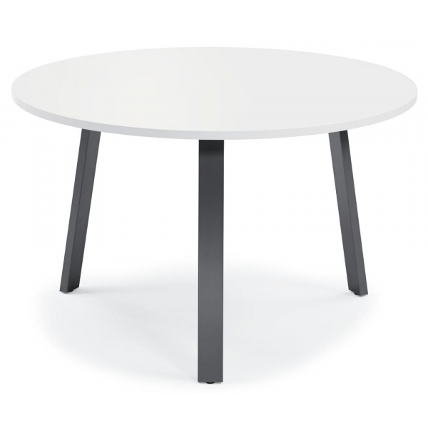 4251635682611 - Konferenztisch DESKIN RIO 735cm (H) 120x120cm (BxT) 6 Personen rund weiß   anthrazit 4251635682611 Deskin