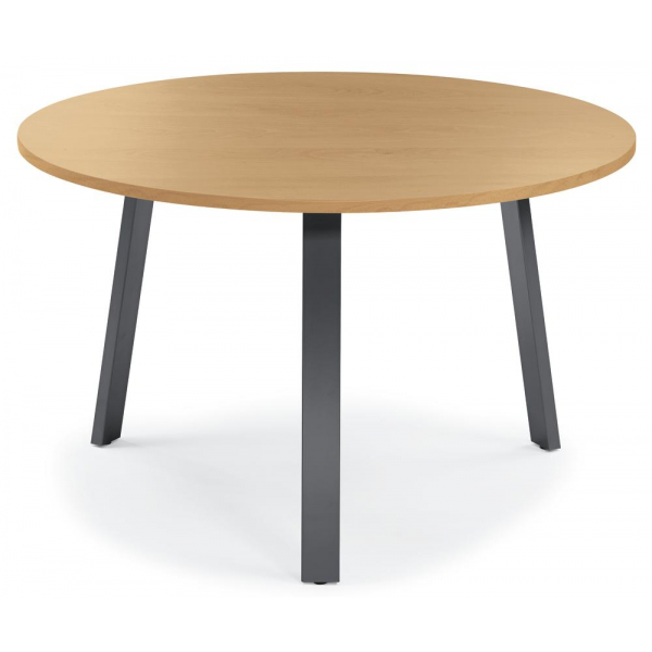 4251635683755 - Konferenztisch DESKIN RIO 735cm (H) 100x100cm (BxT) 5 Personen rund buche   anthrazit 4251635683755 Deskin