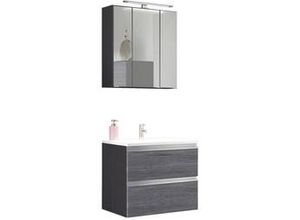 4251639411866 - Badezimmer in Silber  Eichefarbe Arezzo