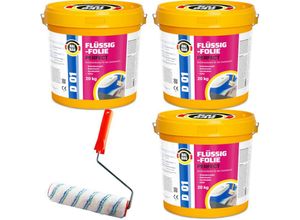 4251659227478 - Flüssigfolie Perfect Badabdichtung Dichtmembran Dichtfolie + Farbroller 25cm D01 - 60KG - Halbau