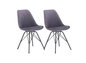 4251672503474 - HOMEXPERTS Ursel Stuhl Samtstoff dunkelgrau 2er Set
