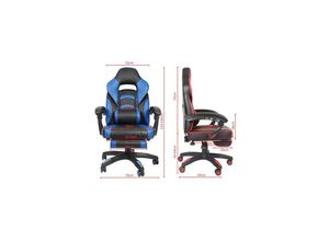 4251675202848 - - Gamingstuhl höhenverstellbar Drehstuhl mit Rollen Schreibtischstuhl mit Armlehnen PU-Leder Racing Sportsitz Schreibtischstuhl Chefsessel