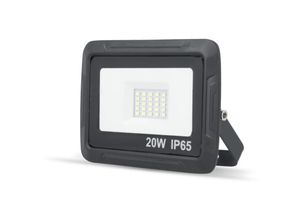 4251678404447 - Proxim led smd Fluter Flutlicht 20W 1600 Lumen ersetzt 104W Glühlampe Scheinwerfer Außenstrahler IP65 Wasserfest Warmweiß Wand und Decke Innen Außen