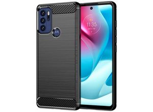 4251678420539 - Silikon Hülle Carbon kompatibel mit MOTOROLA MOTO G60S TPU Case Soft Handyhülle Cover Schutzhülle Schwarz - Schwarz