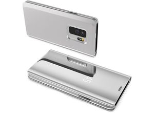 4251678421529 - Cofi1453® Smart View Spiegel Mirror Smart Cover Schale Etui kompatibel mit Samsung Galaxy S10e (G970F) Schutzhülle Tasche Case Schutz Clear Silber