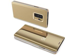 4251678422052 - Markenlos - cofi1453® Smart View Spiegel Mirror Smart Cover Schale Etui kompatibel mit Huawei P30 pro Schutzhülle Tasche Case Schutz Clear Gold