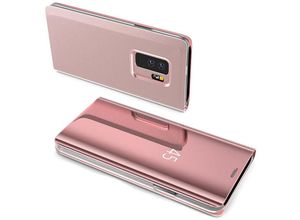 4251678422205 - Markenlos - cofi1453® Smart View Spiegel Mirror Smart Cover Schale Etui kompatibel mit iPhone x Schutzhülle Tasche Case Schutz Clear Rosa