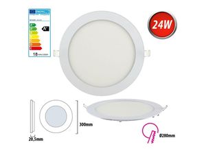 4251678436080 - - 24W led Panel Einbaustrahler Spot Einbauleuchte Warmweiß 1850 Lumen Deckenleuchte Ø280mm Lochmaß Rund