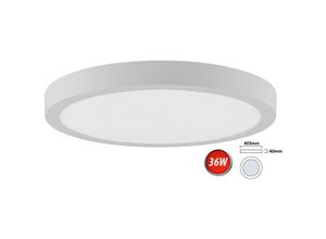 4251678436097 - - 36W led Deckenleuchte Kaltweiß 2500 Lumen Ø400 mm Aufputz Lampe Rund Decke Beleuchtung inkl Trafo