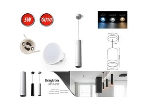 4251678440377 - - Hängeleuchte beta Zylinder Ø60mm x 250mm Deckenleuchte Hängelampe Pendelleuchte 1 Flammig inkl led GU10 5W Warmweiß Leuchtmittel Weiss