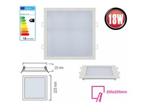 4251678443453 - - 1x 18W led Panel 225 x 225mm Einbaustrahler Spot Einbauleuchte Warmweiß 1360 Lumen Deckenleuchte Eckig