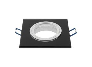 4251678444337 - Led Line - Einbaustrahler GU10 Einbaurahmen Glas Ultra Flach (10mm) Einbauleuchte Ø75mm Bohrloch inkl GU10 5W Neutralweiß led Leuchtmittel Schwarz