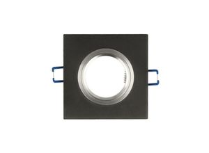 4251678444634 - Led Line - Einbaustrahler GU10 Einbaurahmen Glas Einbauleuchte Ø75mm Bohrloch inkl GU10 Fassung für led Leuchtmittel Schwarz Frosted Eckig