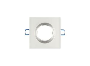 4251678444719 - Led Line - Einbaustrahler GU10 Einbaurahmen Glas Einbauleuchte Ø75mm Bohrloch inkl GU10 Fassung für led Leuchtmittel Weiß Frosted Eckig