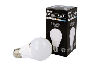 4251678448243 - E27 A60 Leuchtmittel 800lm 8W Warmweiß 2700K Glühlampe Ø80mm Energiesparlampe Keramik - Led Line