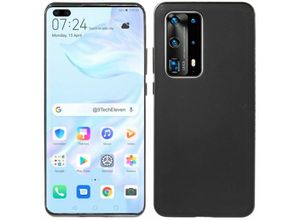 4251678462331 - cofi1453® Silikon Hülle Basic kompatibel mit HUAWEI P40 PRO Case TPU Soft Handy Cover Schutz Schwarz - Transparent