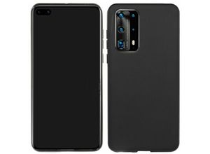 4251678462348 - cofi1453® Silikon Hülle Basic kompatibel mit HUAWEI P40 Case TPU Soft Handy Cover Schutz Schwarz - Transparent