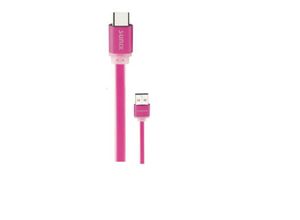 4251678462645 - 12m Softtouch usb Typ-C Ladekabel Datenkabel Kabel Ladegerät in Pink - Sunix