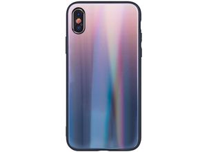 4251678463796 - cofi1453® Aurora Glas Etui Silikon Hülle kompatibel mit Samsung Galaxy A70 (A705F) Hart Case TPU Handy Cover Schutz in Braun-Schwarz - Transparent