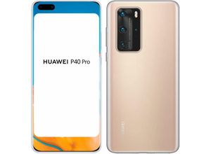 4251678464182 - cofi1453® Silikon Hülle Basic kompatibel mit Huawei P40 Pro Case TPU Soft Handy Cover Schutz Transparent - Transparent