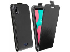 4251678465448 - cofi1453® Flip Case kompatibel mit WIKO Y60 Handy Tasche vertikal aufklappbar Schutzhülle Klapp Hülle Schwarz - Schwarz