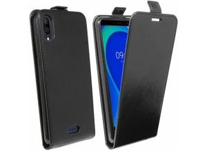 4251678465455 - cofi1453® Flip Case kompatibel mit WIKO Y80 Handy Tasche vertikal aufklappbar Schutzhülle Klapp Hülle Schwarz - Schwarz