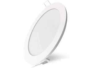 4251678466254 - - 2x 6W led Panel Deckenleuchte Einbauleuchte Kaltweiß 6500K 360 Lumen Rund mit eingebautem Trafo