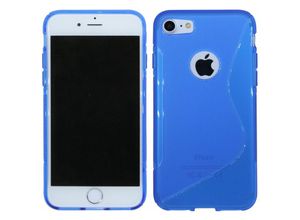 4251678469798 - cofi1453 S-Line TPU SchutzHülle kompatibel mit iPhone SE 2020 Silikon Hülle Silikonschale Case Cover Zubehör Bumper in Blau