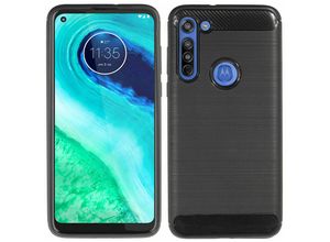 4251678470589 - cofi1453 Silikon Hülle Carbon kompatibel mit MOTOROLA MOTO G8 POWER TPU Case Soft Handyhülle Cover Schutzhülle Schwarz - Schwarz