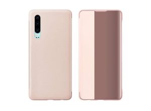 4251678470848 - Flip Cover Sleep Case Smart View Cover Case Tasche Schutzhülle Buchtasche Zubehör Aufklappbare Hülle kompatibel mit Huawei Mate 20 Lite Rosa