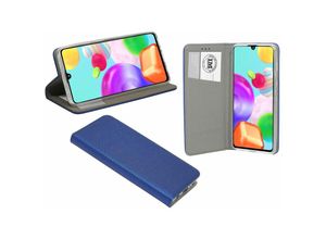 4251678473825 - cofi1453 Buch Tasche Smart kompatibel mit SAMSUNG GALAXY A41 ( A415F ) Handy Hülle Etui Brieftasche Schutzhülle mit Standfunktion Kartenfach Blau